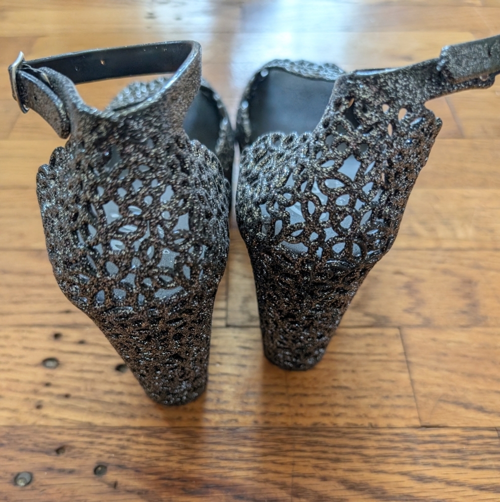 Chic by Lady Couture Glittery Butterfly jelly Platform Wedges - Picture 4 of 8